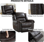 CANMOV Leather Recliner Chair Set of 2, Classic and Traditional Manual Recliner - Image 3