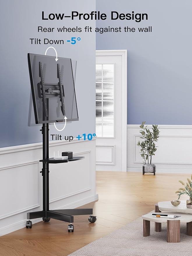 PERLESMITH Rolling TV Stand on Wheels - Image 3