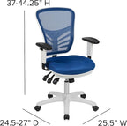 Flash Furniture Nicholas Mid-Back Blue Mesh Multifunction Executive Swivel - Image 3