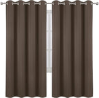 Chocolate Brown Thermal Blackout Curtains/52 x 72 Inch/Set of 2 Panels Room - Image 2