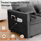 3 in 1 Convertible Sofa Bed, Love Seat Sleeper Bed - Image 5