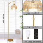 QIYIZM Flower Floor Lamp for Living Room, Glass Mid Century Modern Brass Tall - Image 4