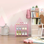 HITHIM 3-Tier Pink Shoe Racks for Women/Girls/Kids' Closet, Small Shoe Storage - Image 5