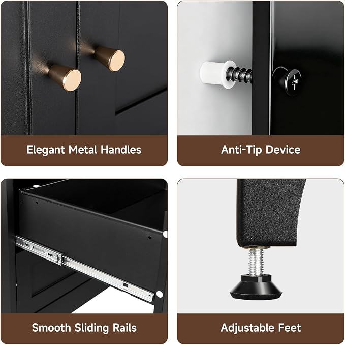 Letaya 71" Metal Wardrobe Cabinets - Image 8