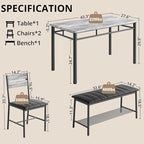 IRONCK Dining Table Set for 4, Kitchen Table - Image 2