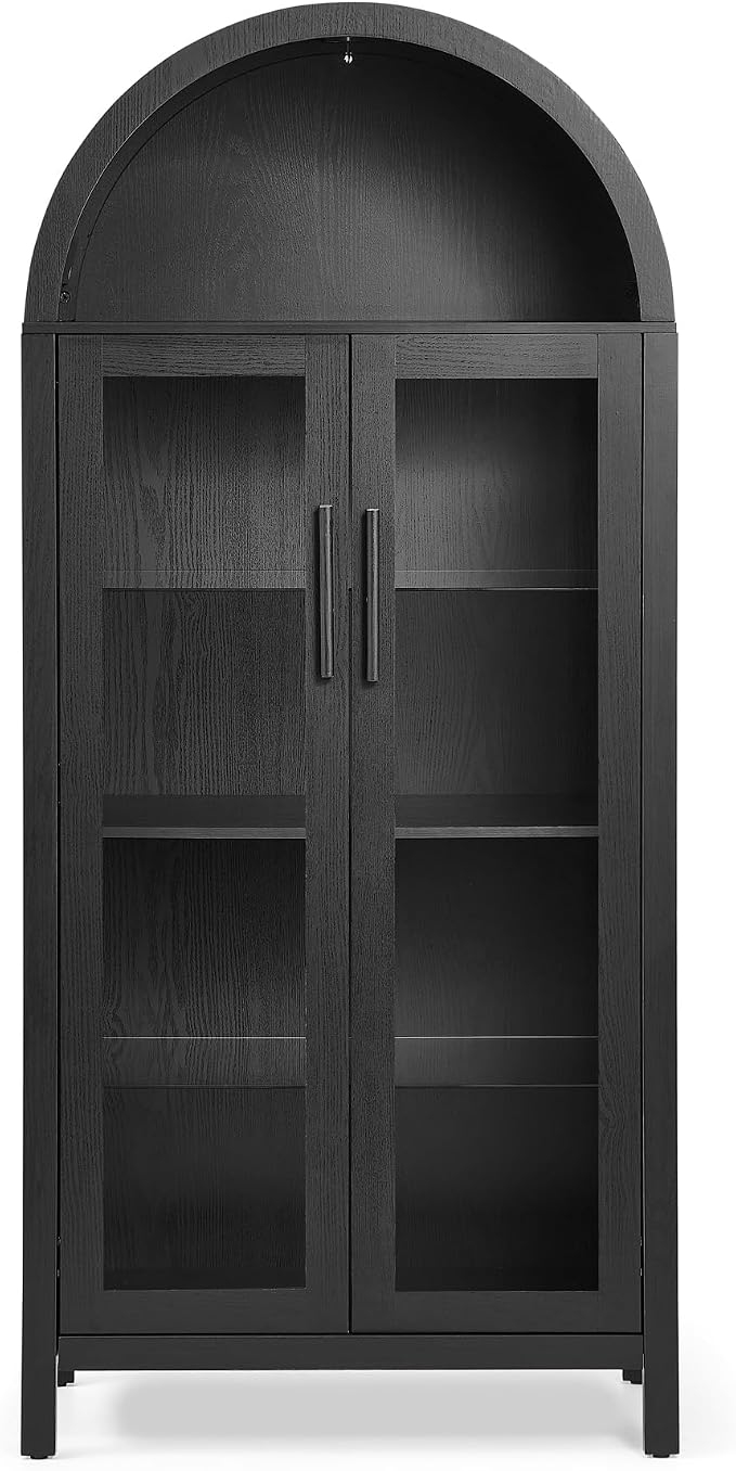 67" Black Tall Display Cabinet - Image 6