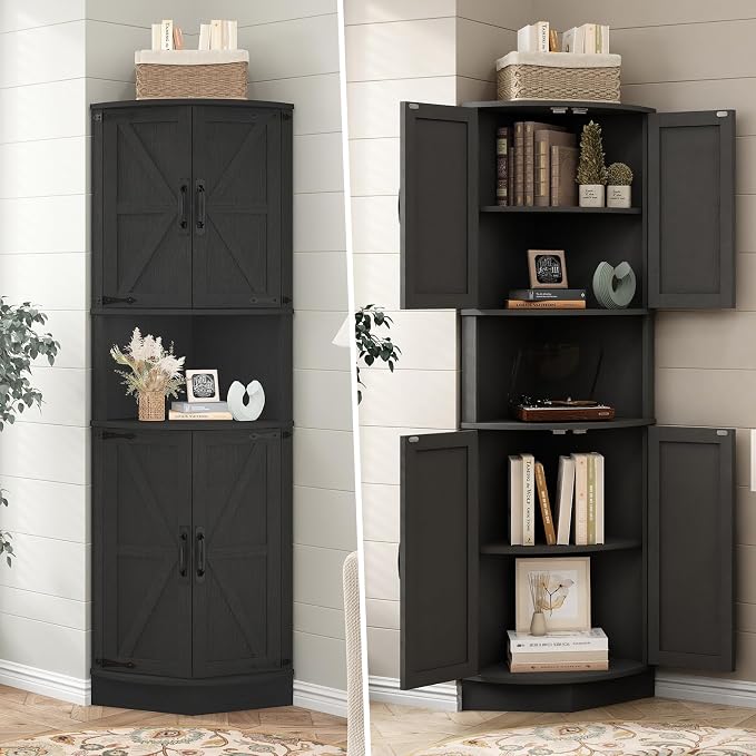 Vabches 64.8" Tall Farmhouse Corner Cabinet - Image 8