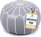 Marrakesh Gallery Genuine Leather Round Pouf Unstuffed by MarrakeshGallery