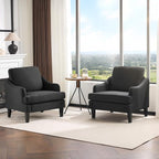 VINGLI Linen Fabric Accent Chairs Set of 2, Comfy Sofa Chair Living Room by VINGLI
