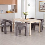 Modern Chenille Dining Chairs Set of 6, Upholstered Barrel Chairs - Image 7