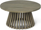Merax Patio Outdoor Acacia Wood Round Coffee Table - Image 3