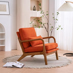 Bonnlo Burnt Orange Accent Chairs Set of 2, Upholstered Mid Century Modern - Image 9