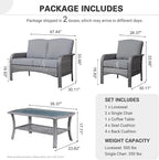 ovios 4-Piece Patio Furniture Set, Outdoor Wicker Sofa - Image 8