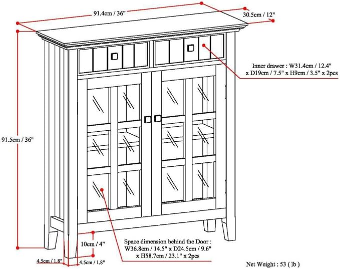 SIMPLIHOME Acadian Storage Cabinet - Image 3