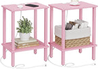TUTOTAK End Table with Charging Station, Small Side Table with Outlets by ChoosetutotakFurnitureBuildYourCozyHome