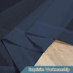 Navy Blue Window Valance 14 Inches Long 2 PCS, Solid Voile Blue Curtains Dual - Image 9