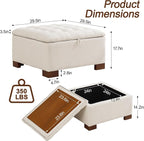 WUTUTUEE 30" Fabric Square Storage Ottoman - Image 2