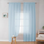 Light Blue Sheer Curtains 84 inches Long - Image 2
