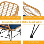 Tangkula 3 Pieces Patio Bistro Set, Rattan Conversation Set - Image 6