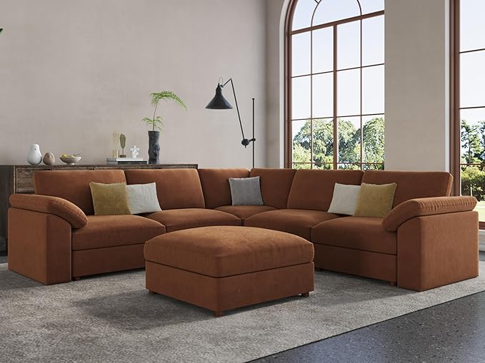 EASE MOOSE Sectional Modular Sofa, Luxury FSC Certified Chenille Comfty Deep by EASEMOOSE