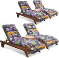 Outdoor Chaise Lounge Chair Cushion Set of 4, Waterproof 74.4 x 22 x 4.7 Inches by Tycdiose