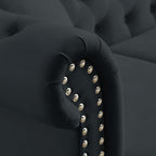 80" 2 Piece 3-Seater Velvet Chesterfield Sofa - Image 6
