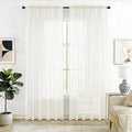 SpaceDresser Check Sheer Curtains 84 Inches Long by SpaceDresser