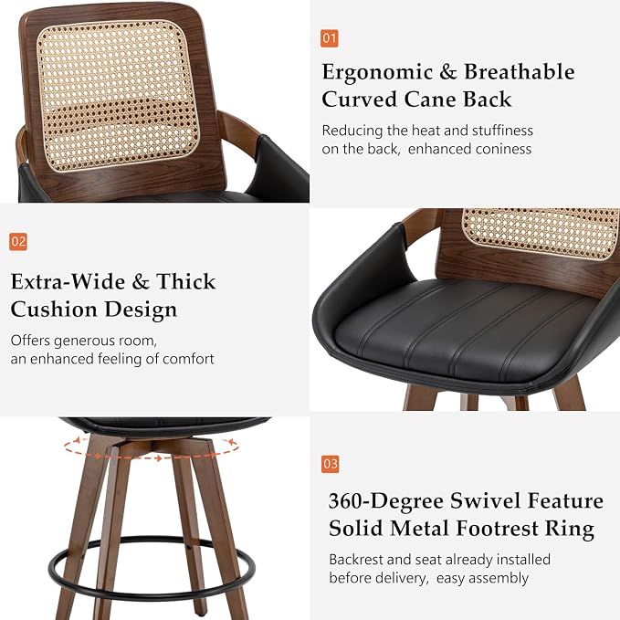 Mid Century Modern Counter Stools - Image 3