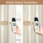 100% Blackout Natural Polyester Curtains, 68 Inches Linen Textured Thermal - Image 4