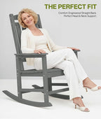 Outdoor Adirondack Rocking Chairs All-Weather HDPE Patio Rocker Chair - Image 5