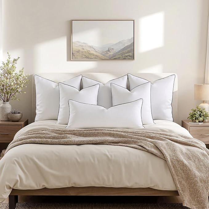 MIULEE Goose Feather Down 20x20 Pillow Insert Set of 2 - Image 6