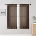 Sheer Curtains 54 inches Long for Living Room Bedroom, Rod Pocket Light by OWENIE