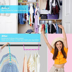 DUCOO Space Saving Hangers 10 Pack, Heavy Duty Magic Cascading Hanger Organizer - Image 2