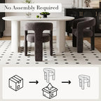 Modern Chenille Dining Chairs Set of 4, Upholstered Barrel Chairs - Image 3