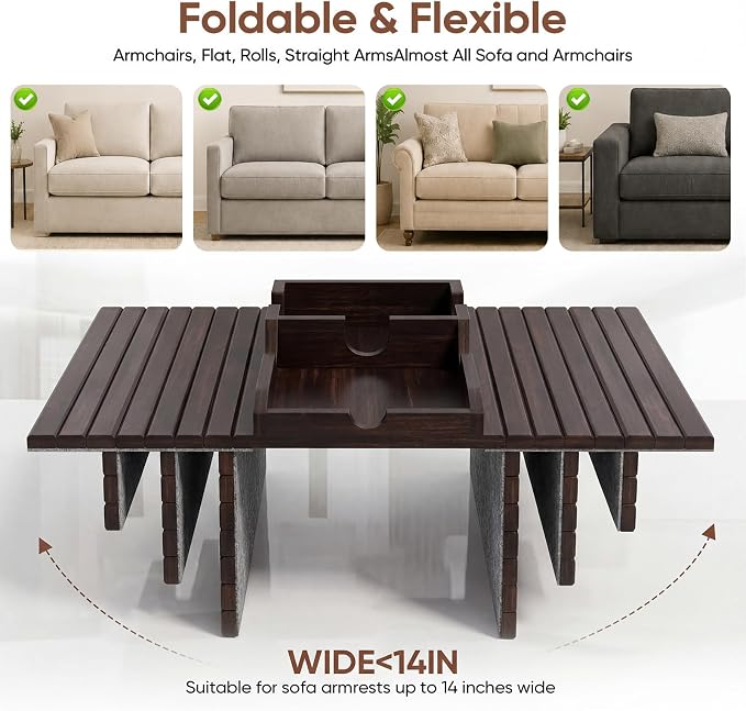 Bamboo Couch Arm Tray Table - Image 5