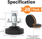 20 Pcs Adjustable Furniture Feet Levelers - Image 2