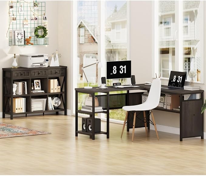 FATORRI Rustic 6 Cube Storage Organizer Bookshelf - Image 9