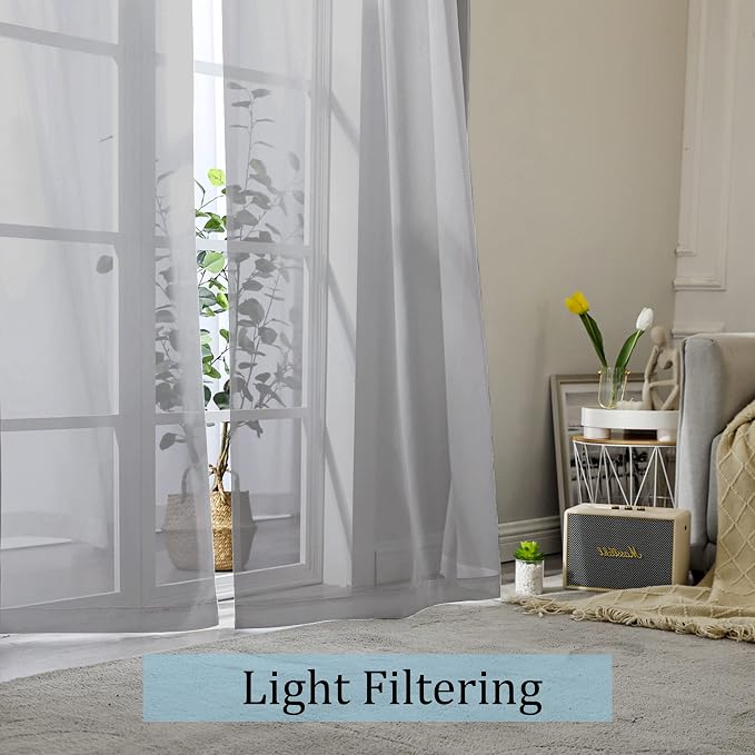 Sheer Curtains 96 Inch Length, Elegant Sheer Curtains - Image 3
