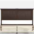Lifezone Queen Bed Frame with Headboard, Solid Wood Bed Frame Queen Size with - Image 10