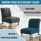 H.VERSAILTEX Armless Accent Chair Covers Thick Velvet Armless Chair Slipcovers - Image 8