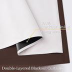 Yakamok Brown 100% Blackout Curtain Panels 63 inches, 2 Panels | Blackout - Image 4