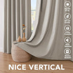 H.VERSAILTEX Primitive Linen Curtains 100% Blackout Curtain Drapes Burlap - Image 7