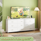 WLIVE 63''W Dresser for Bedroom, 75 inch TV, Wide Chest of Drawers - Image 2