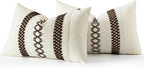MIULEE Set of 2 Dark Brown Boho Decorative Lumbar Pillow Covers 12x20 Inch | - Image 7
