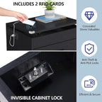 Gyfimoie Led Night Stand with Charging Station & RFID Lock Cabinet, Smart - Image 4