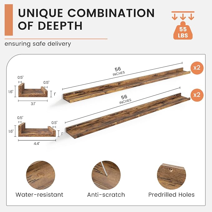FLYJOE Floating Picture Ledge Shelves - Image 3
