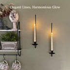 Wall Candle Holder Set of 2, Stylish Black Metal Wall Mount Candle Sconces - Image 3