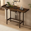 Bamboo Console Table with Drawer, Small Sofa Tables with Open Shelf, Chinese by RUYICZB
