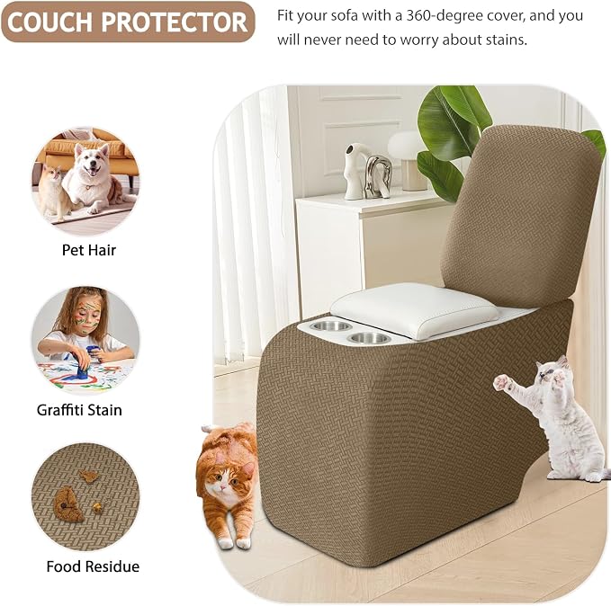 ALIECOM Recliner Sectional Couch Covers L Shape Stretch Corner Reclining - Image 5