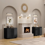 Brafab Buffet Cabinet, Wood Fluted Credenza - Image 4